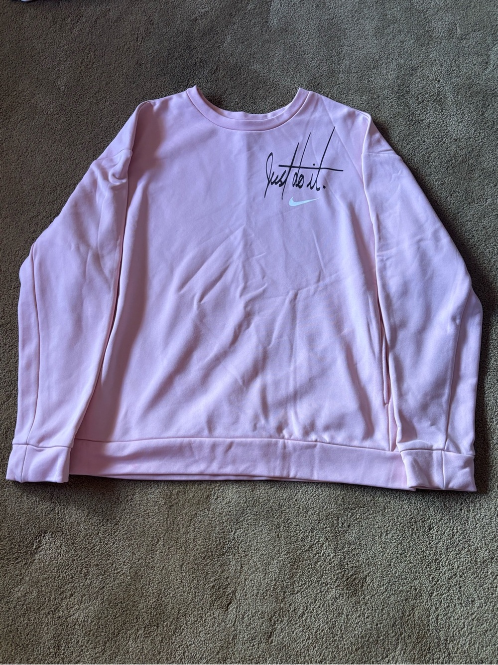 Nike Light Pink 'Just Do It' Pullover Sweatshirt